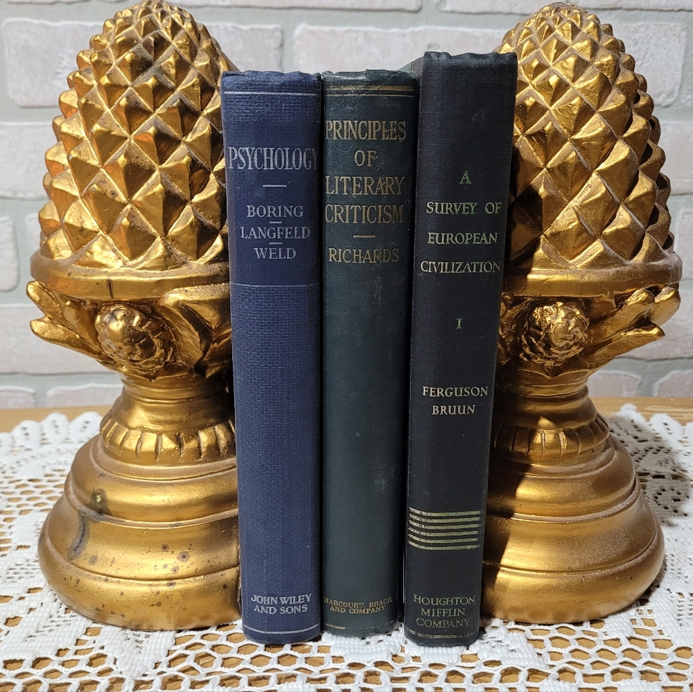 Vintage pineapple book ends